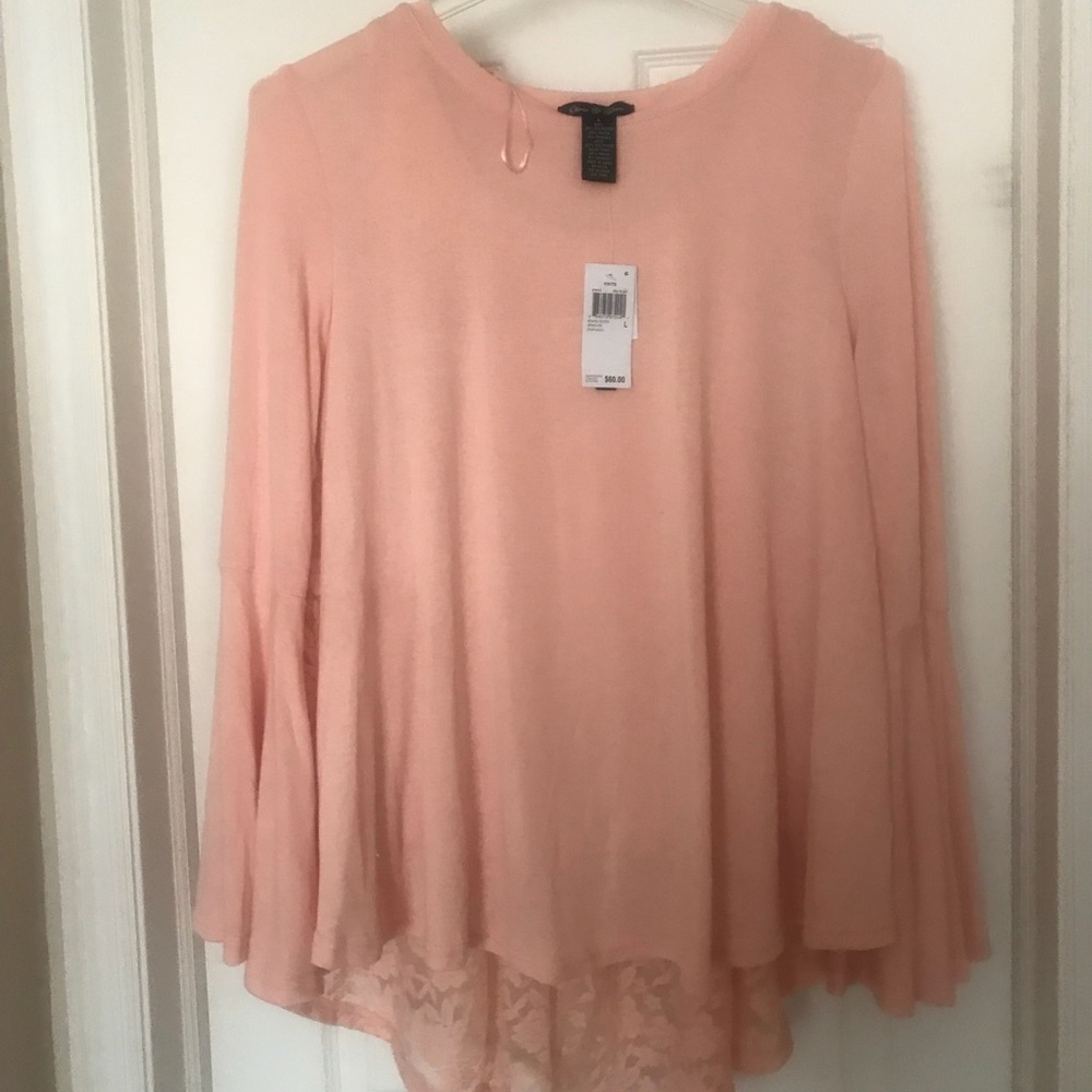 Blush shirt with lace on back